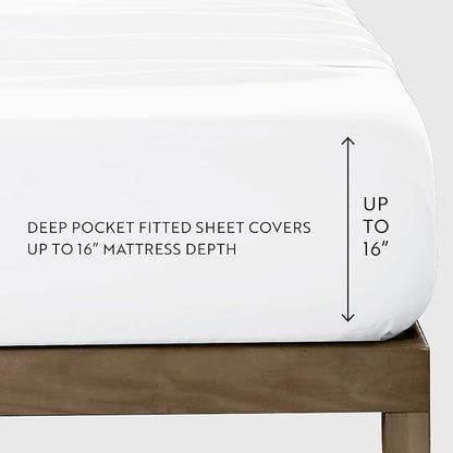 Linen Market Double-Brushed Microfiber Twin XL Sheet Set 3 Piece – Oeko-TEX Certified Ultra Soft & Wrinkle-Free - 16" Deep Pocket Sheets - Easy Care Twin XL Size - Ivory