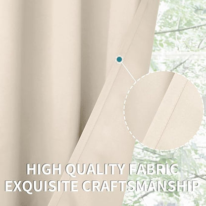 BGment Champagne Short Room Darkening Curtains for Small Windows, 38 x 45 Inch Thermal Insulated Tier Set of 2 Panels Sun Blocking Drapes for Kitchen Bedroom