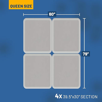 Greaton, Box Spring Bed Base Size, 8-Inch Wood Amish Made in USA – Quiet Noise Free, 4-Pieces Under Mattress-Support BoxSpring, Fully Assembled, White, Queen(Fold), 8" Foundation