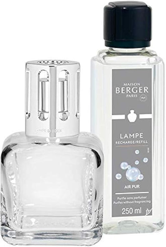 MAISON BERGER Lampe Berger Giftset Ice Cube - Home Fragrance Diffuser - 5.5 x 3 x 3 inches - Includes Fragrance So Neutral 8.45 Fluid Onces - 250 milliliters (Clear)