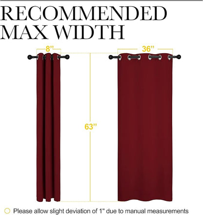 NICETOWN Holiday Christmas Decor Thermal Insulated Solid Grommet Blackout Curtains/Drapes for Living Room (1 Pair, 42 by 63 inches, Burgundy Red)
