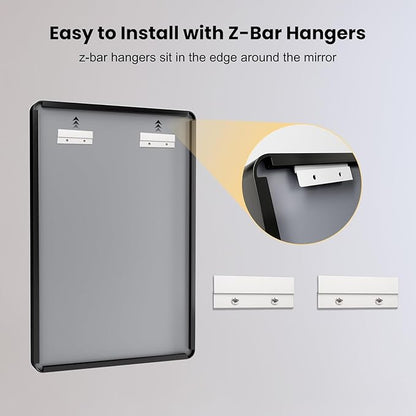 LOAAO 60X40 Inch Black Metal Framed Bathroom Mirror for Wall, Matte Black Bathroom Vanity Mirror Farmhouse, Large Rounded Rectangle Mirror, Anti-Rust, Tempered Glass, Hangs Horizontally or Vertically