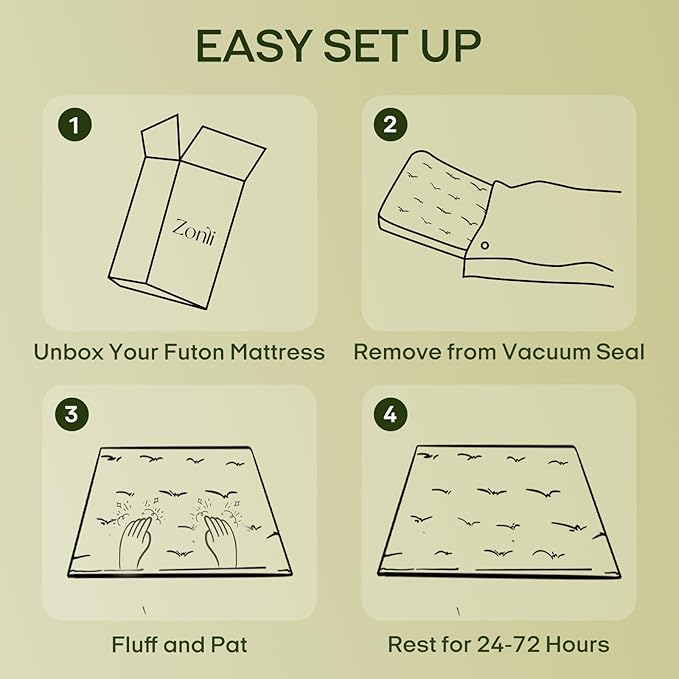 ZonLi Japanese Floor Futon Mattress Twin Size 75"x 39", 100% Cotton Cover 4'' Thicken Tatami Mattress, Foldable Sleeping Pad, Portable Dormitory Tatami Mat, Roll Up Floor Lounger Bed for Adult (Grey)