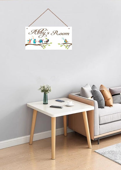 Personalized Vintage Birds Signs Tree Sign For Kids Room Custom Name Door Wall Decor Floral Nursery Art Plate For Boys Room Girls Bedroom Little Man Cave