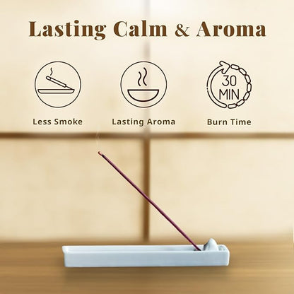 Hasegawa 永遠の今 悠々 | Low Smoke Japanese Incense Sticks | Tranquil Agarwood & Sandalwood Blend | 5.3-inch, 30-Minute Burn, No Synthetic Fragrances, 100g Pack