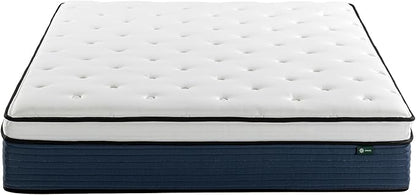 ZINUS 12 Inch Comfort Support Hybrid Mattress [New Version], King, Fiberglass Free, Medium Plush, Motion Isolation, Certified Safe Foams & Fabric, Mattress in A Box