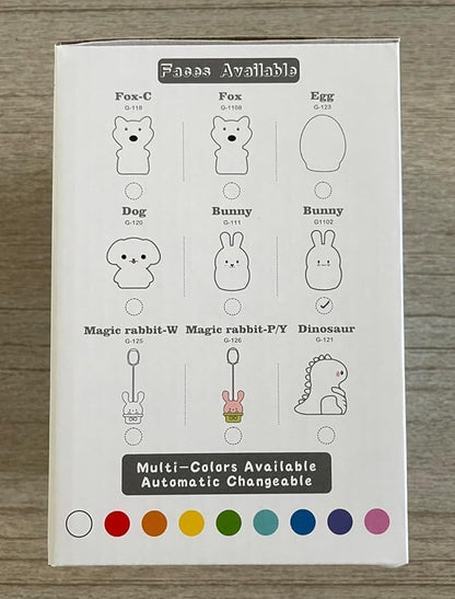 Rabbit Night Lights for Kids, Babies Nursery Lamp, Kids lamp, Child Bedroom Bedside Lamp, Changeable Brightness & Color Children's Table Night-Lights, Holiday Gifts, Child Gift - Medium
