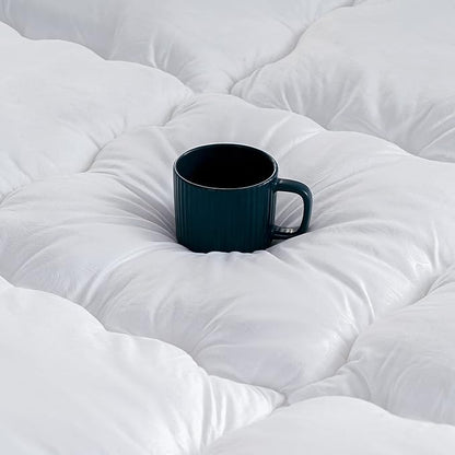 QUEEN ROSE Mattress Topper Queen, Extra Thick Pillow-Top Mattress Pad Bed Covers, Plush Soft Support, 3D Snow Down Alternative, Cooling Cloud-Like Sleep, Back Pain Relief