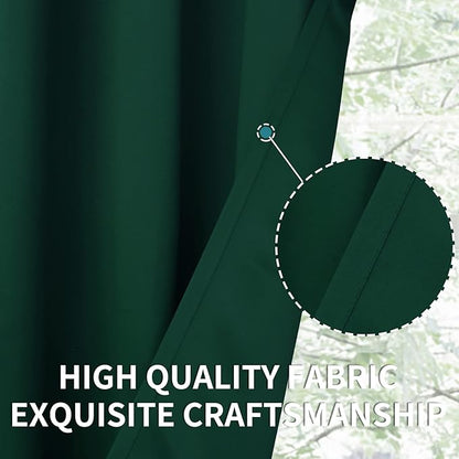 BGment Blackout Curtains for Bedroom - Grommet Thermal Insulated Room Darkening Curtains for Living Room, Set of 2 Panels (52 x 72 Inch, Emerald Green)