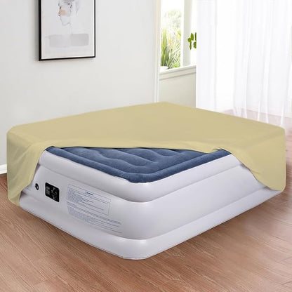 Bedecor Air Bed Sheets for Mattress Cover Removable Bed and Elastic Band Super Soft and Breathable & Deep up to 21" Beige King