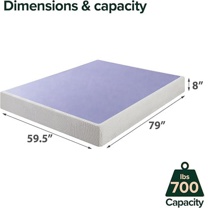 ZINUS Edgar 8 Inch Bamboo Box Spring, Mattress Foundation, Sturdy Bamboo Structure, Low Profile, Easy Assembly, Queen