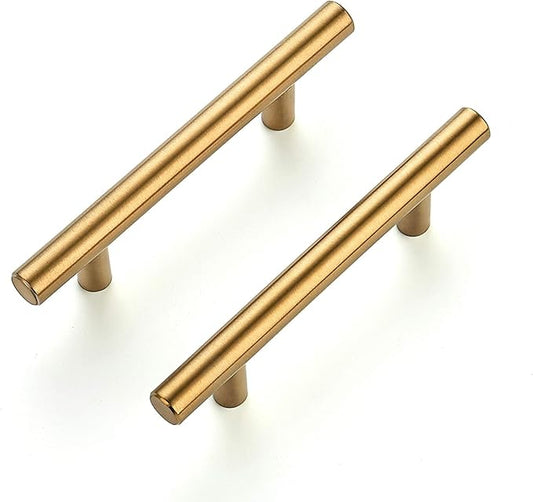 Ravinte 1 Pack 5 Inch Cabinet Pulls Brushed Brass Stainless Steel Kitchen Drawer Pulls Cabinet Handles 5”Length, 3” Hole Center