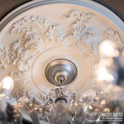 Ekena Millwork CM12BRBPS 12-1/2" x 3-7/8" x 3/4" Bradford Ceiling Medallion, Black Pearl