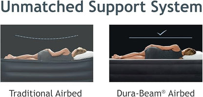 Intex Comfort Plush Mid Rise Dura-Beam Airbed with Built-in Electric Pump, Bed Height 13", Full