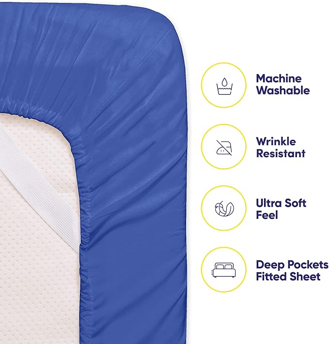 King Size Bed Sheets - 6 Piece 1500 Supreme Collection Fine Brushed Microfiber Deep Pocket King Sheet Set Bedding - 2 Extra Pillow Cases, Great Value, King, Royal Blue