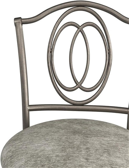 Hillsdale Emerson Metal Vanity Stool, Silver, 51053A