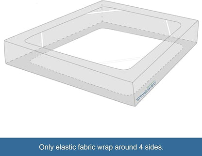 Twin Size Box Spring Cover with Smooth and Elastic Woven Material, Alternates for Bed Skirt, Wrinkle & Fading Resistant, Washable, Dustproof, White