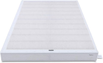 Amazon Basics Smart Box Spring Bed Base, 9-Inch Height Mattress Foundation, Tool-Free Easy Assembly, Twin, 74"L x 38"W x 9"H, White