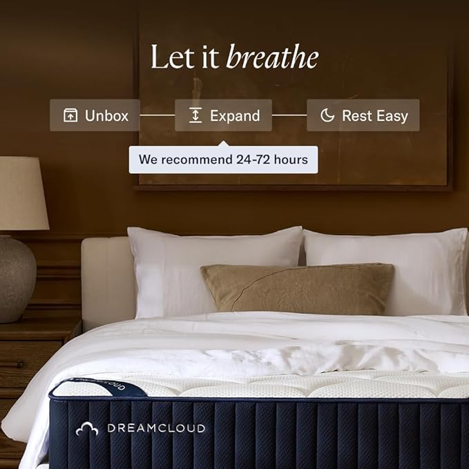 DreamCloud Ultra 15" King Mattress - Luxury Hybrid Gel Memory Foam - 365 Night Trial - Fiberglass Free - Forever Warranty - Mattress in a Box - CertiPUR-US® Certified
