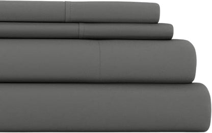 Linen Market Double-Brushed Microfiber Twin Sheet Set 3 Piece – Oeko-TEX Certified Ultra Soft & Wrinkle-Free - 16" Deep Pocket Sheets - Easy Care Twin Size - Gray