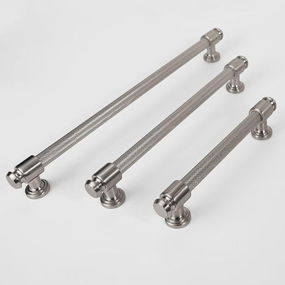 6 Pack 12-3/5 inch(320mm) Brushed Satin Nickel Kitchen Cabinet Handles Knurled Cabinet Pulls Silver Drawer Pulls Kitchen Cabinet Hardware Dresser Handles