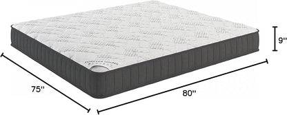 Ottomanson King 9" Hybrid Mattress - Medium-Firm Support - Made in USA - Individually Pocketed Coils & CertiPUR-US Foam - Fiberglass-Free - Bed in a Box