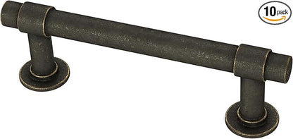 Franklin Brass - Francisco Warm Chestnut Cabinet Handles 3 Inch (3") Hole Center Pulls | Easy Install, Durable Hardware for Kitchen Cabinet Door, Drawers, Dresser Pull, Furniture (10 Pack)