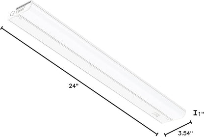 GETINLIGHT 24-inch Hardwired Only LED Under Cabinet Lighting, Soft White(3000K), Dimmable, Matte White Finished, ETL Listed, IN-0201-13-WH