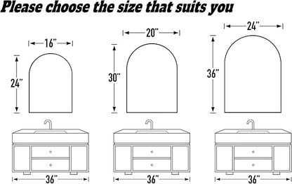 24x36 Arch Mirror Rectangle Full Length Wall Mounted Hanging or Against Wall Metal Frame Dressing Make-up Mirrors for Entryway Bedroom Bathroom Living Room 24 36 inch Black