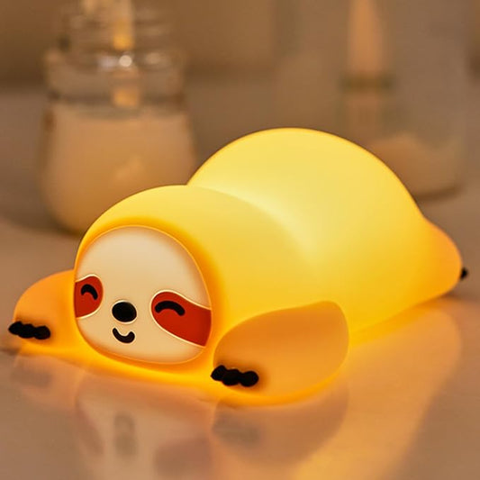 Sloth Night Light, Cute Sloth Gifts for Kids, Dimmable Silicone Animal Nursery Lamp,Adorable Rechargeable Squishy Night Light Touch Lamp for Girls Boys Room Decor