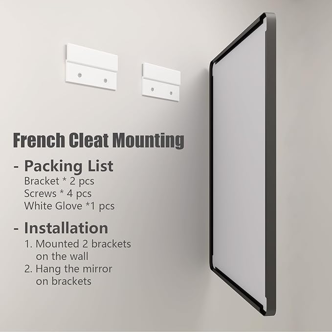 CHAMROR 24x32 Inch Black Metal Framed Bathrrom Mirror for Wall, Black Rounded Rectangle Mirror, Matte Black Bathroom Vanity Mirror, Anti-Rust, Tempered Glass, Hangs Horizontally or Vertically