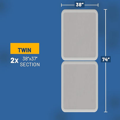 Greaton, Box Spring Bed Base Twin Size, 8-Inch Wood Amish Made in USA – Quiet Noise Free, 2-Pieces Under Mattress-Support BoxSpring, Fully Assembled, White, 8" Foundation