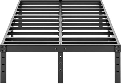 ALDRICH Metal Bed Frame Queen Size - 16 Inch Tall Black Basic Steel Slats Platform, Easy Assembly Heavy Duty Noise Free Bedframes, No Box Spring Needed