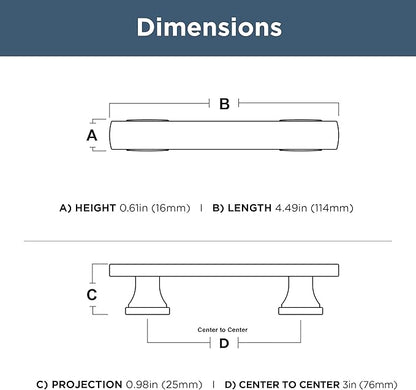 FRANKLIN BRASS Tiered Foot (10-Pack) Cabinet Handles 3" Hole Center Pulls | Champagne Bronze Hardware Kitchen Door, Drawers, Dressers, Furniture P49572C-CZ-B