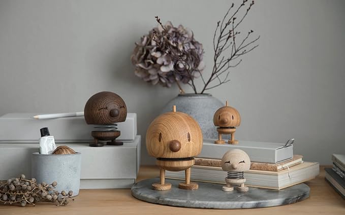 Hoptimist Bimble Smoked Oak, Woody Brown, Home Decor Ornament - Scandinavian Design, Wood W/Metal Spring, Medium - Creates Cheerful Movement