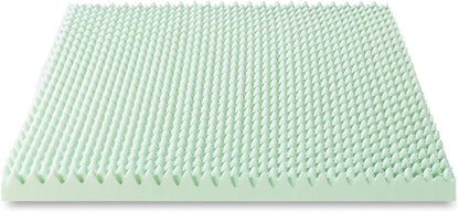 Best Price Mattress 4 Inch Egg Crate Memory Foam Mattress Topper with Calming Green Tea Infusion, CertiPUR-US Certified, Short Queen