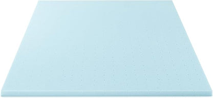Best Price Mattress 1.5 Inch Ventilated Memory Foam Mattress Topper, Cooling Gel Infusion, CertiPUR-US Certified, Twin, Dorm Essentials, Blue