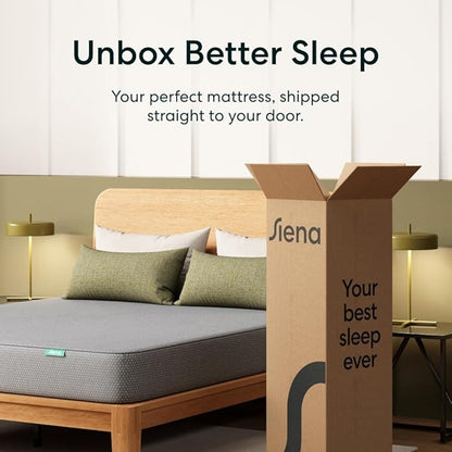 Siena 8” California King Memory Foam Mattress - Medium Firm - 180 Night Trial - Premium Pressure-Relieving Layers - 10 Year Warranty - Mattress in a Box - CertiPUR-US Certified
