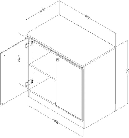 South Shore Morgan 2-Door Storage Cabinet, Pure White