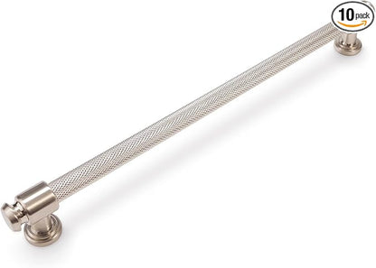 10 Pack 12-3/5 inch(320mm) Brushed Satin Nickel Kitchen Cabinet Handles Knurled Cabinet Pulls Silver Drawer Pulls Kitchen Cabinet Hardware Handles