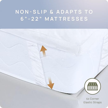 Extra Thick Pillow Top 3 Inch Mattress Topper King Size for Firm Mattress, Cooling Fluffy Cotton Hotel Mattress Bed Topper for Cloud Like Sleep & Back Pain, Plush Soft Pad, Fit to 6”-22” Mattress