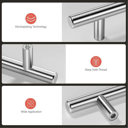 homdiy Cabinet Handles Drawer Pulls Brushed Nickel Modern Pulls for Kitchen Cabinets, 3-1/2in 50Pack