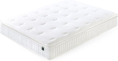 ZINUS 13 Inch Euro Top Pocket Spring Hybrid Mattress, California King, Pressure Relief, Pocket Innersprings for Motion Isolation, Mattress in A Box