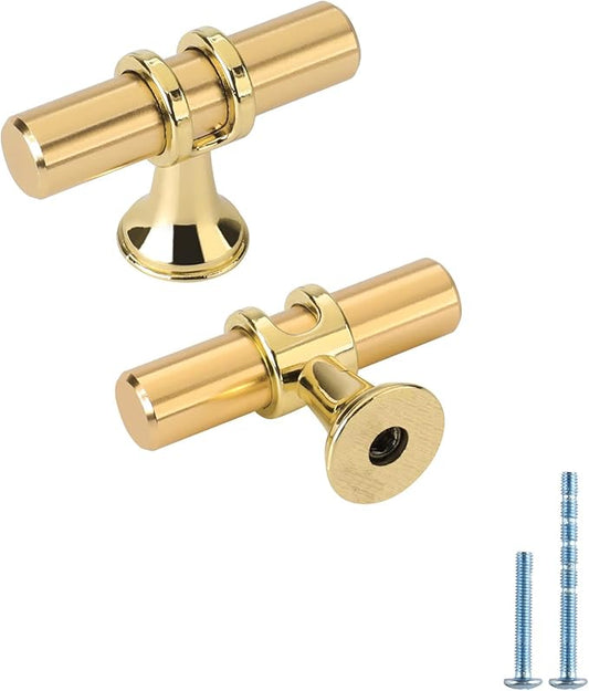LONTAN 30 Pack Brushed Brass Cabinet Knobs Gold Dresser Knobs