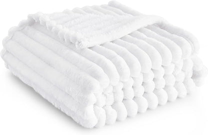 Bedsure GentleSoft White Throw Blanket for Couch - Cozy Soft Blankets for Women, Cute Small Throws for Girls, 50x60 Inches