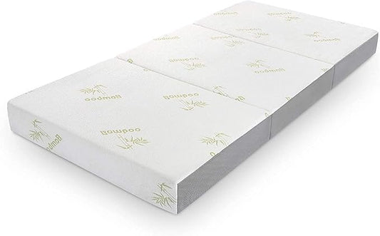 Inofia 6 Inch Folding Mattress, Trifold Memory Foam RV Mattress with Ultra Soft Removable Cover, Foldable & Portable for Camper/Truck/Trailer/Guest Bed, Short Queen Size (74" x 60" x 6")