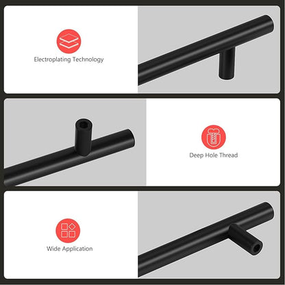 homdiy Black Cabinet Handles 20Pack 3inch Hole Center Kitchen Drawer Pulls and Knobs Stainless Steel Cabinet Hardware for Bathroom, Cupboard