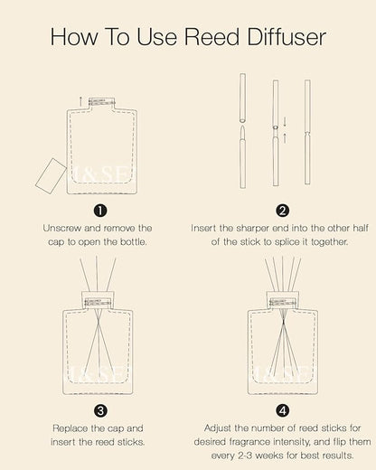 M&SENSE Sandalwood & Vanilla Reed Diffuser Set - 16.9 fl oz Long-Lasting Scent, Non-Toxic Essential Oil Diffuser for Home, Fragrance Diffuser Housewarming Gift & Bathroom Bedroom Decor