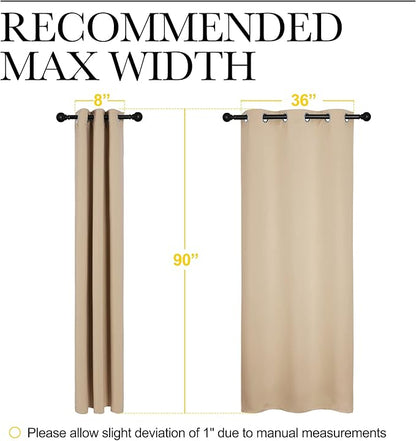 NICETOWN Room Darkening Grommet Panels - Baby Room Curtains 90 inches Long, Privacy Draperies (42 inches Width, Biscotti Beige, 1 Pair)