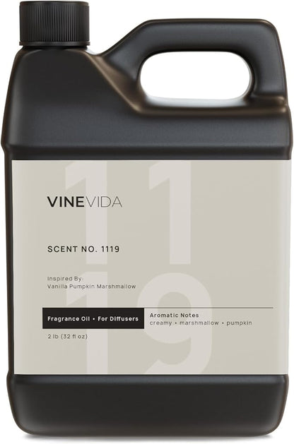 VINEVIDA [32 Fl Oz] Scent NO. 1119 Fragrance Oil for Cold Air Diffusers, Aromatic Notes of Marshmallow Cream Pumpkin, Essential Oils for Diffuser Oil Refill & Air Freshener Room Spray